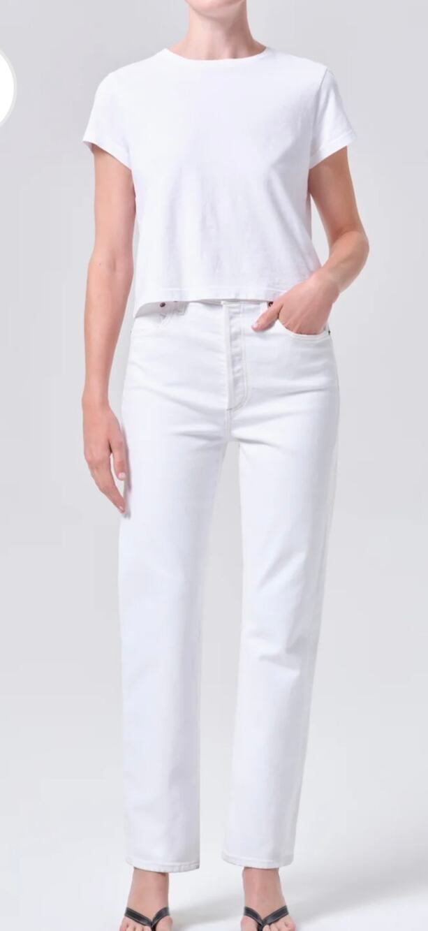 AGOLDE '90s Pinch High Rise Straight Jeans White 38x30 Button Fly Size 32
